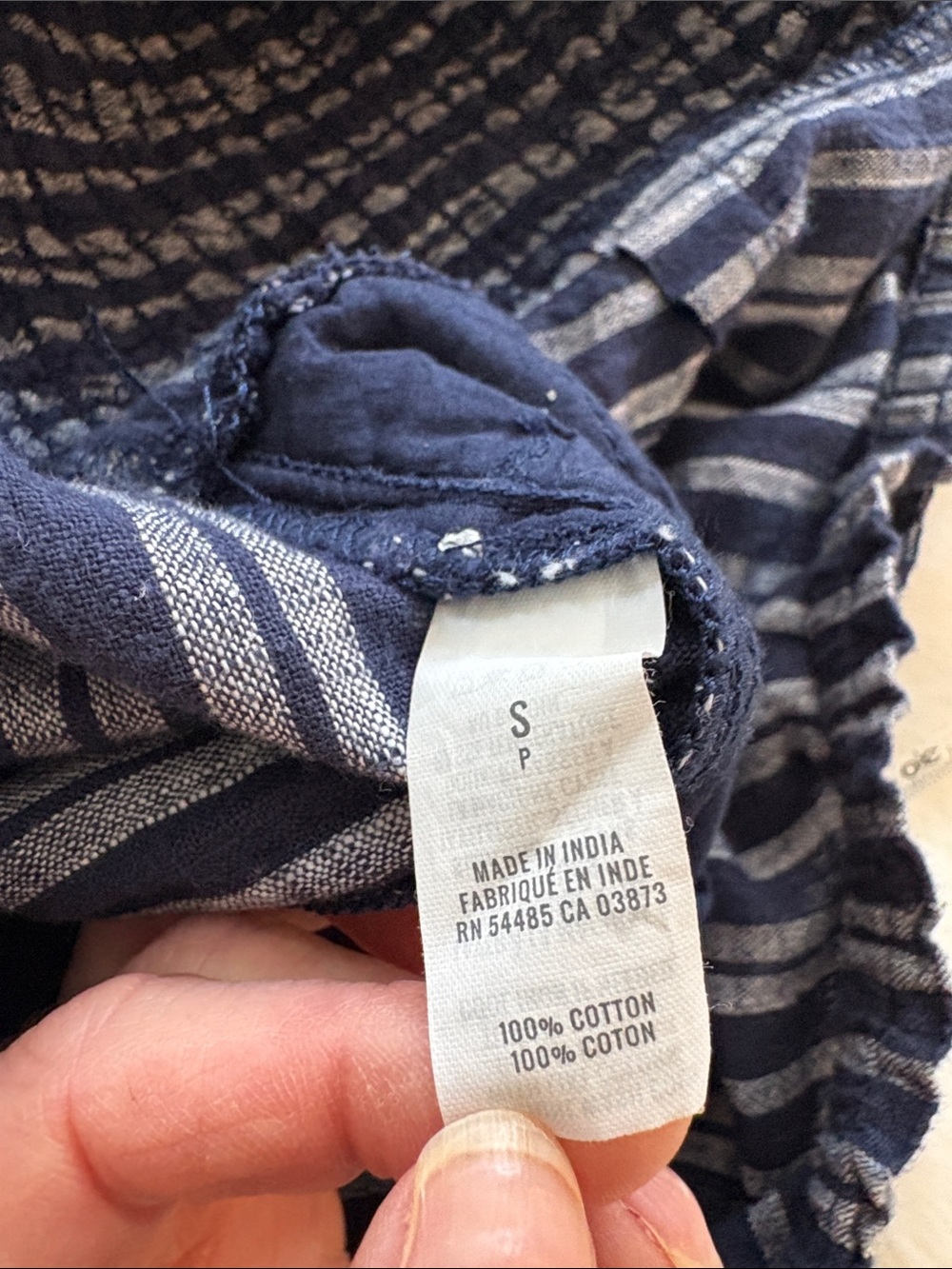 Aerie Navy and White Striped Strapless Jumpsuit with Cute Tie Bust - Picture 10 of 11